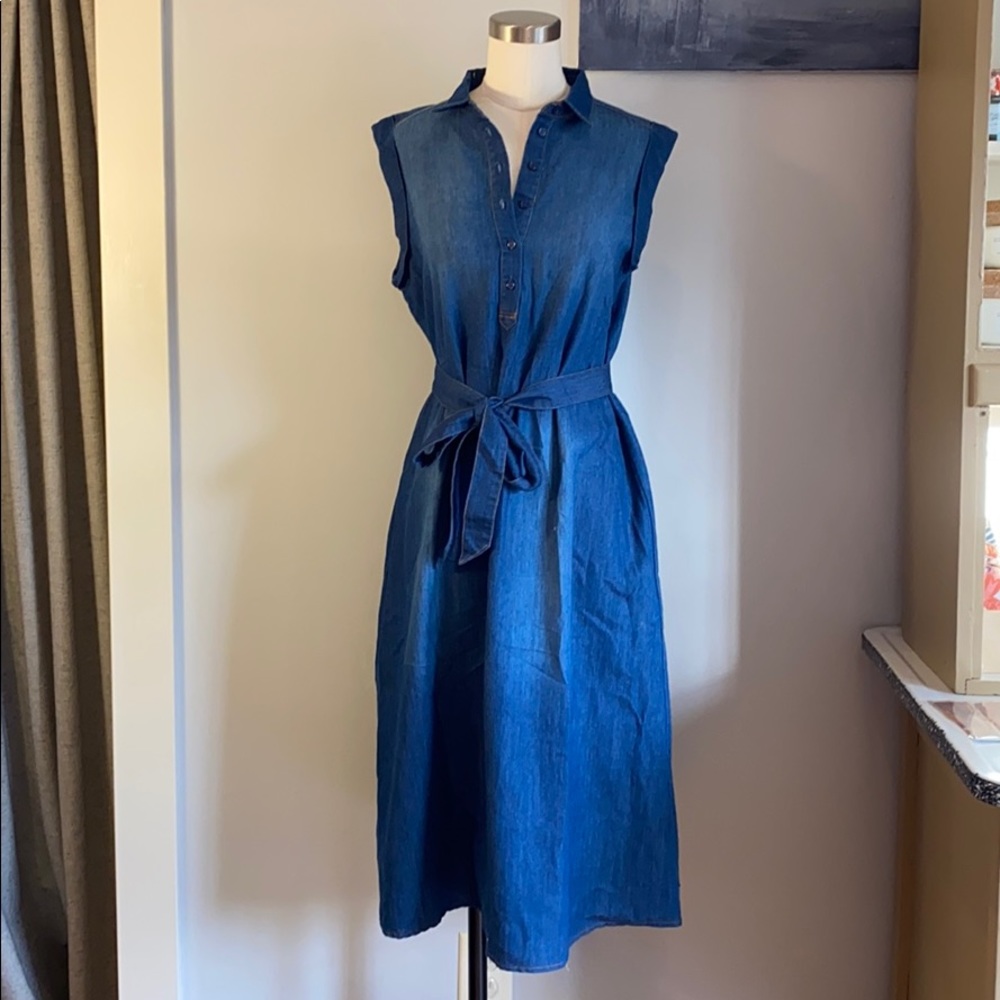 Denim midi dress